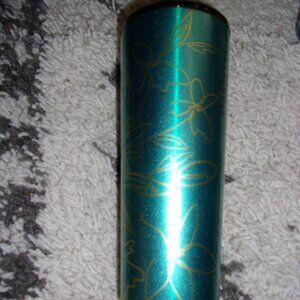 STARBUCKS SPRING TEAL FLORAL STAINLESS STEEL COLD CUP TUMBLER W/lid 24 OZ